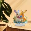 Easter Bunny Table Ornament,Collectible Figurine Accent Gift Acrylic Panel Rabbit Statue for