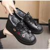 Mom Leather Fur Moccasins Women Sport Sneaker for Elderly Female Soft Warm Comfortable