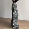 Women's Large Pocket Curved Wide Leg Camouflage Cool Girl Street Straight Bottoms Female Summer Unisex Loose Trousers