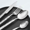 Набор столовых приборов из нержавеющей стали 304, матовый набор посуды, кухонная посуда, набор столовых приборов, серебряный нож, вилка, ложка, обеденный набор