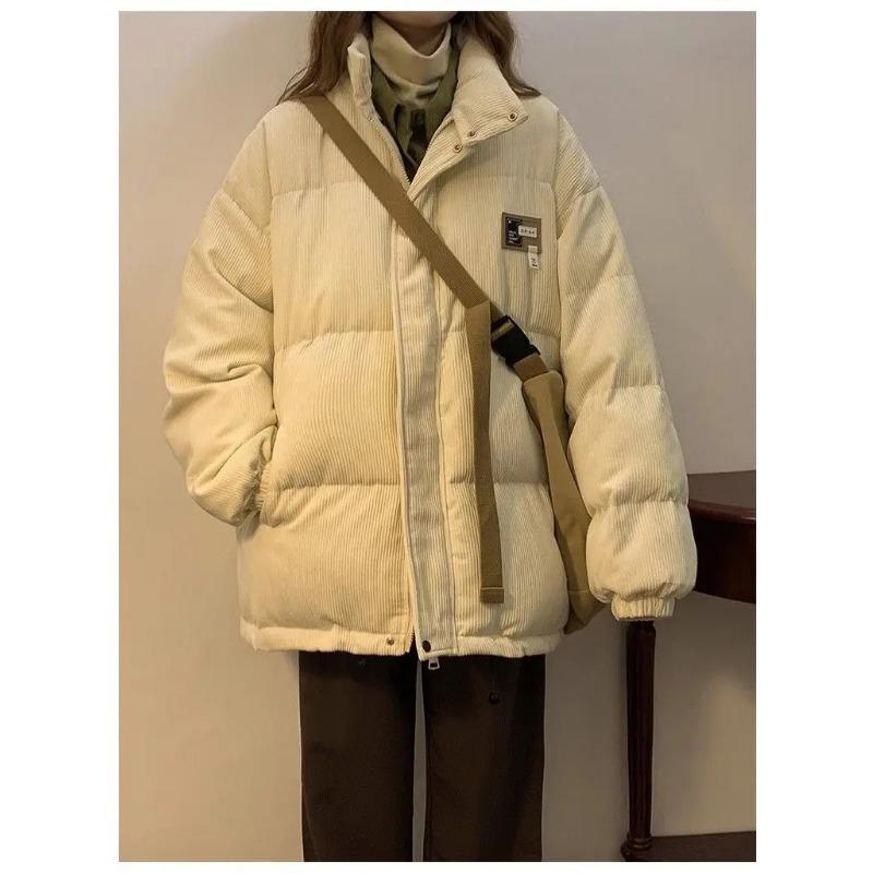 Korean Corduroy Cotton Coats for Men and Women In Winter Thickened Trendy Brand Cotton Coats Loose Casual Cotton Jackets Y2k Top