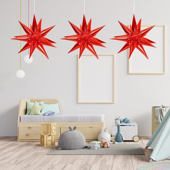 50Pcs 18-inch Cone Star Balloon Metallic Leakproof Thicker Baby Shower Birthday Wedding Party Decoration Aluminum Film Balloon Kit