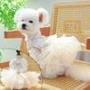 Puppy Dress Fashionable Exquisite Princess Dog Hemming Embroidery Dog Cat Wedding Dress Dress Up Supplies