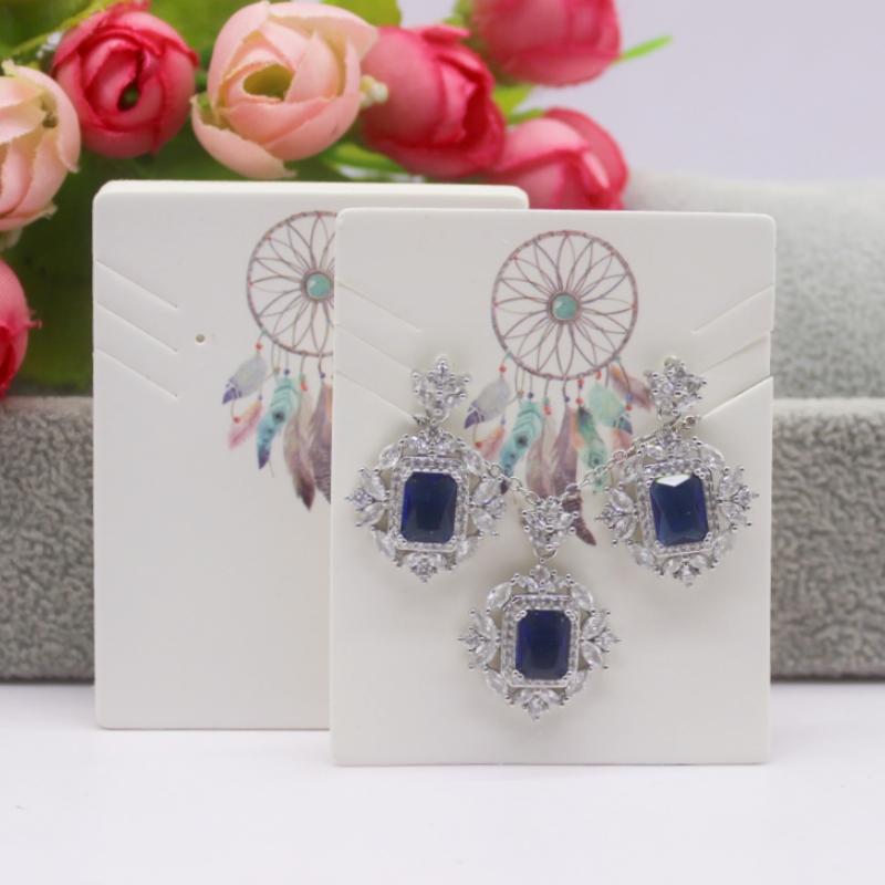 50/100 шт. 5.1X6.3 см белая/крафт-бумага, демонстрационная карточка с серьгами и ожерельем