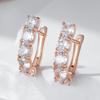 Full White Zircon Fashion Women Earrings Wedding Golden Earrings Wearable Accessories Girls Attractive Jewelry