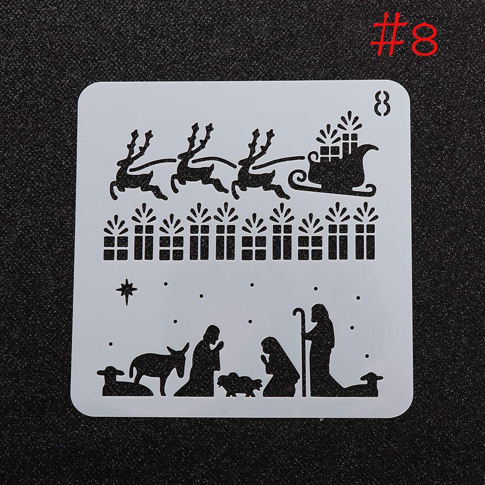 Layering Paper Card Wall Painting Scrapbooking Flower Template Embossing Christmas Hollow Stencils