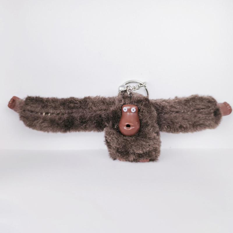 Cute Girl Plush Fur Monkey Key Chain Orangutan Keychain On Pant Women Bag Car Trinket Female Toy