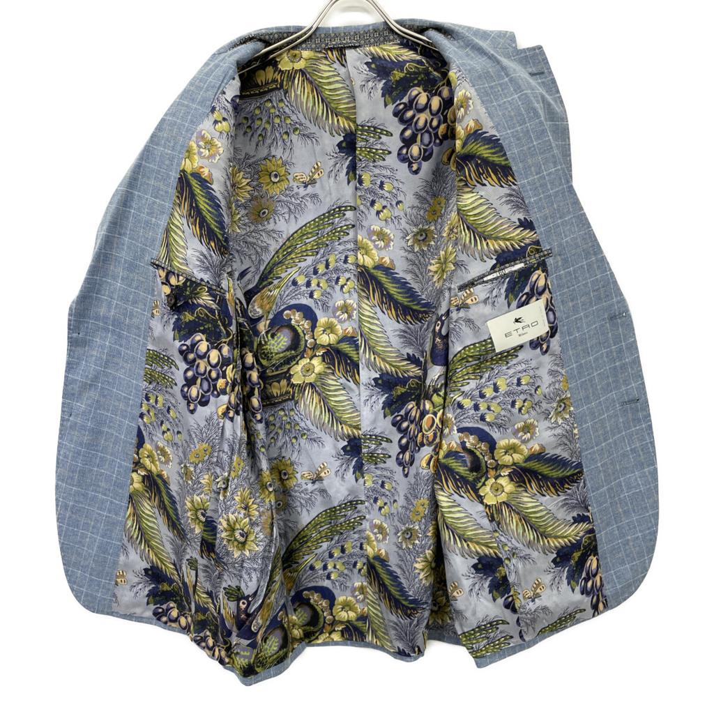 ETRO 2011 MRGC0001 Botanical Bard Lining 2B Tailored Jacket Jacket 60 blueUsed