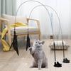 Interactive Cat Toy Handfree Cat Stick Playing Kitten Playing Teaser Wand Toy Suction Cup Feather Cat Wand Pet Supplies