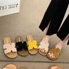 Casual Cool Slippers Open-toed New Retro Shoes 2025 Flat Internet Celebrities Summer Wear One-word Fashion Versatile Women