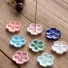 Cherry Blossom Incense Burner Home Ceramic Decor Stick Holder Aromatherapy Censer Office Teahouse Ornament