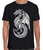 Dragon Celtic Emblem Viking Warriors Cult Funny Gift Tee Black T Shirt 416