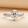 Real 2 Ct D Color Moissanite Rings For Women 100% 925 Sterling Silver Wedding Party Anniversary Sparkling Ring Ladies Jewelry
