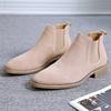 Men's Retro Classical Chelsea Boots Cow Suede Genuine Leather Mens Fashion Ankle Short Boot High-Top Casual Shoes for Men
