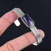 Anniversary Gift For Her Natural Star Amethyst Bangle Adjustable 925 Silver