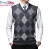 Pullover Diamond Sweater Vest V Neck Knit Vest Men