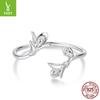 Exquisite Lavender Open Ring Women'S Romantic Elegant Flower S925 Sterling Silver Ring Jewelry