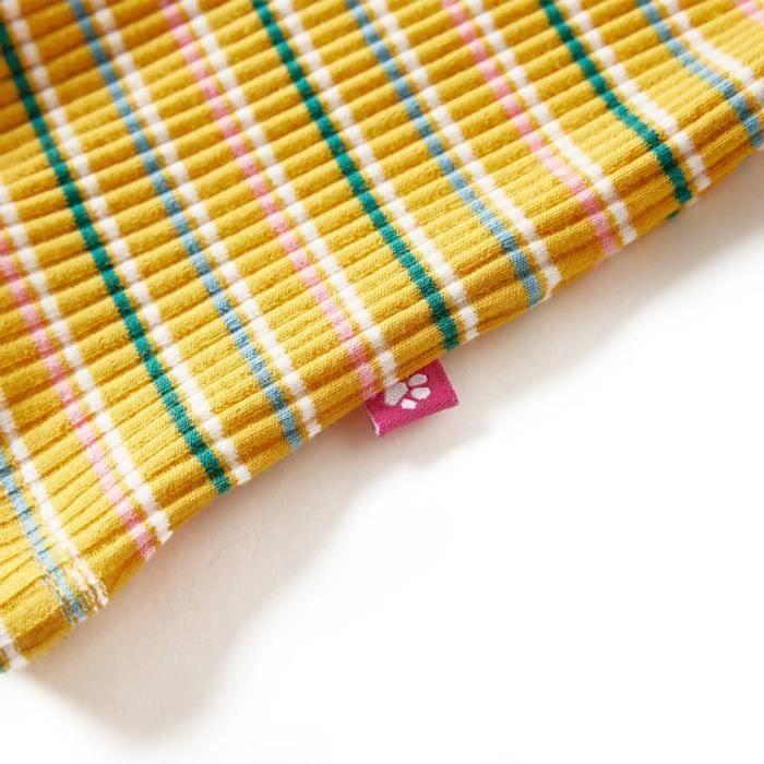 Kids' Long-sleeved T-shirt with Mock Turtleneck, Stripes, 2 Colors, and 5 Sizes Available