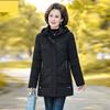 Winter Jacket Middle-aged Mother's Clothing Hooded Parkas Loose Plus Velvet Thick Winter Coat Female Warm Zipper Parka Outwear