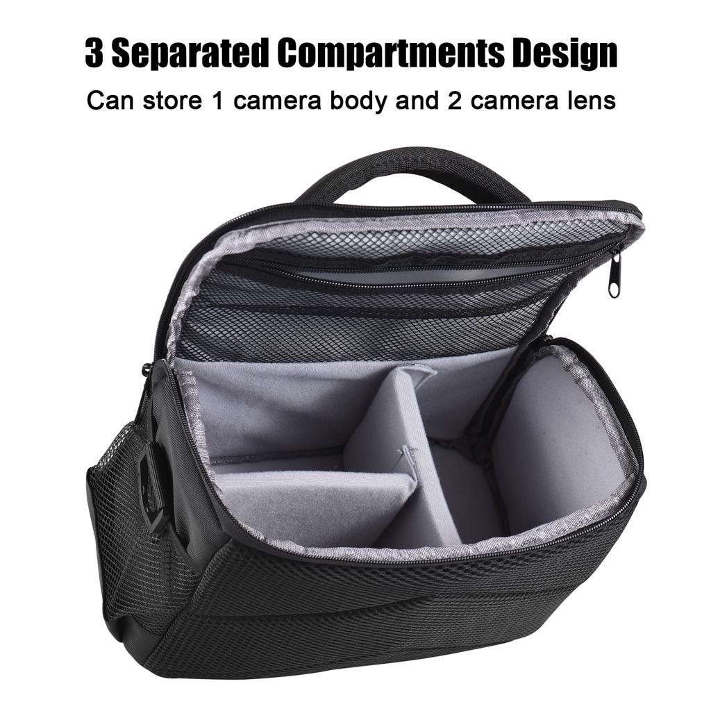 Padded Camera Bag Travel Camera Shoulder Bag Water-resistant Shock-proof Camera Case Messenger Bag
