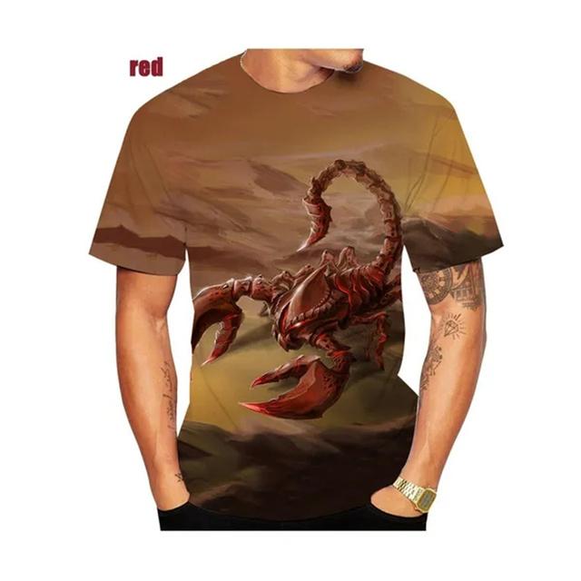 New Summer 3d Printed T Shirts Fashion Sweatshirt New Trend Animal Scorpion Pattern Tops Streetwear Scorpion Plus Size T-shirts