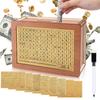 Wood Money Box with Target Number Sticker Marker Pen Large Capacity Piggy