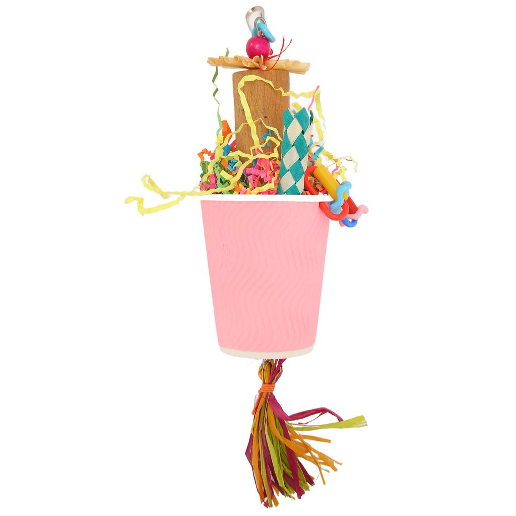 Parrot Foraging Shredding Toy Bird Hanging Toys Parrot Foraging Trap Cup Paper Shred Toy for