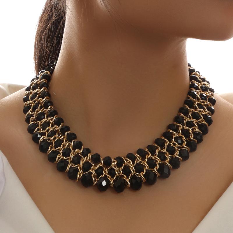 Ethnic Glasses Mixed Choker Necklace Women Multilayer Jewelry Accessories