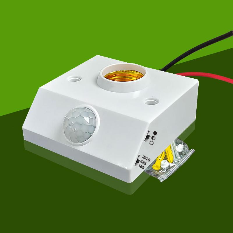 Ac85-265V Automatic Human Body Infrared Ir Sensor Lamp Holder Led Bulb Light E27 Base Pir  Detector Wall Lamp Holder Socket
