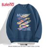 Baleno Men's Fall Heavyweight Graffiti Print Round Neck Sweatshirt