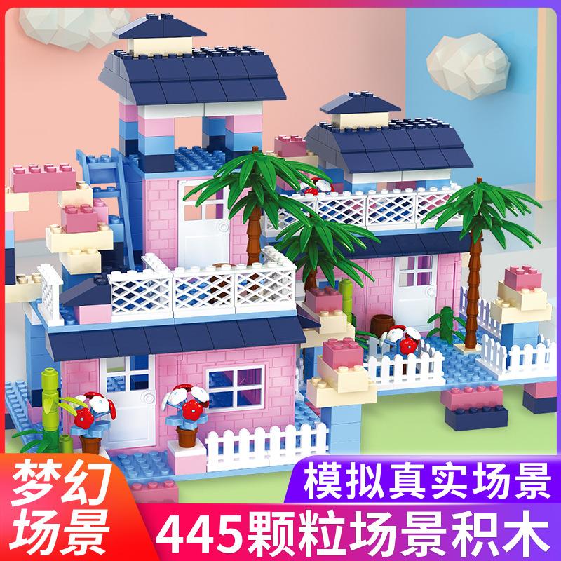 Small Particle Castle Scene Assembled Building Block Children'S Collage Toys Boys And Girls Building Block Toys