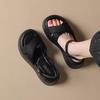 Wear Platform Sandals Outside Women's Summer 2025 New Summer Black Women's Shoes with Skirts with Soft Soles, Not Tired Feet