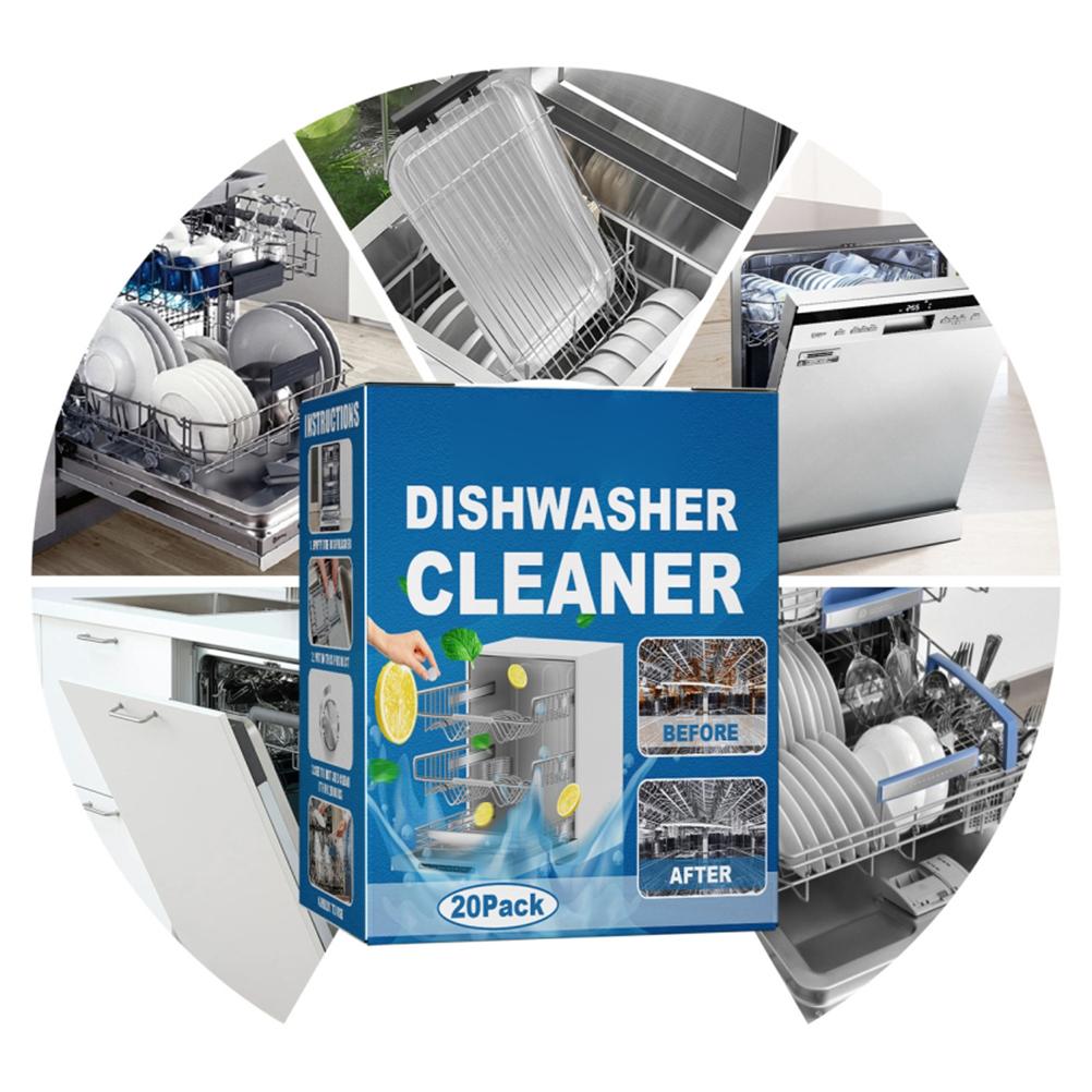 20 Pcs Dishwasher Machine Descaling Tablets Effective Cleaning Agent Tablets Kitchen Tableware Care