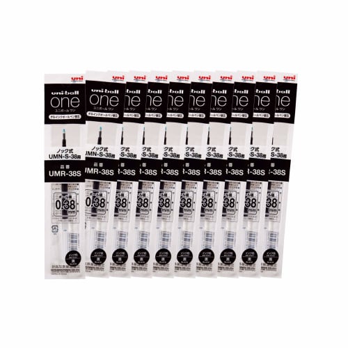 Гелевый стержень для шариковой ручки Mitsubishi Pencil Uniball One 0.38 черный 10 штук Hako UMR38S.24