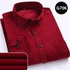Corduroy Shirt Men Casual Shirts Soft Leisure Solid Color Fit Long Sleeved Man Shirt Oversized Clothes