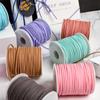 45M/roll Flat Faux Suede Braided Cord Velvet Leather Handmade Thread String Rope For DIY Jewelry Making Supplies