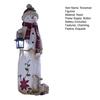 Christmas Snowman Figurine with Lantern Resin Snowman Statue Art Decor Outdoor Christmas Snowman Door Greeter for Yard Garden Decor