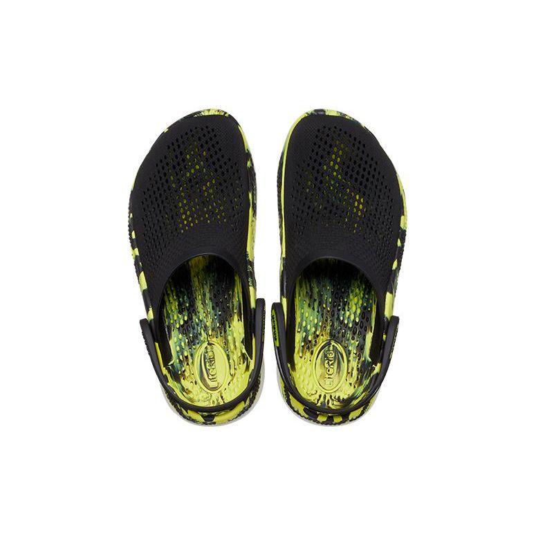 Crocs LiteRide EVA 360 Lightning Shoes Marble Pattern Clogs Beach Sandals Unisex Sandals Black 207634-02K