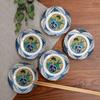 Japanese Stylish Kutani Small Set of Yoshidaya Japanese Serving Made In Japan Dishes, Tableware, Ware, Plates, 5, Botan, Pottery, Tableware, Plates,