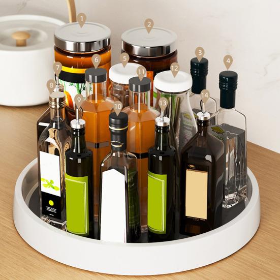 Lazy Susan Turntable Organizer Spice Holder 360-Degree Rotatable Large Capacity Non-Slip Base Design Storage Holder