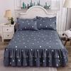 23 Colors Matte Non-slip Bed Skirt Baby Single Twin Full Queen King Size Bed Skirt Mattress Protective Case/Cover Bed Skirt with 2 Pillowcase