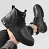 Versatile Outdoor High-end High Quality Leather Ankle Boots Men Lace Up Thick Soled Boots High Quality Waterproof New Men Boots
