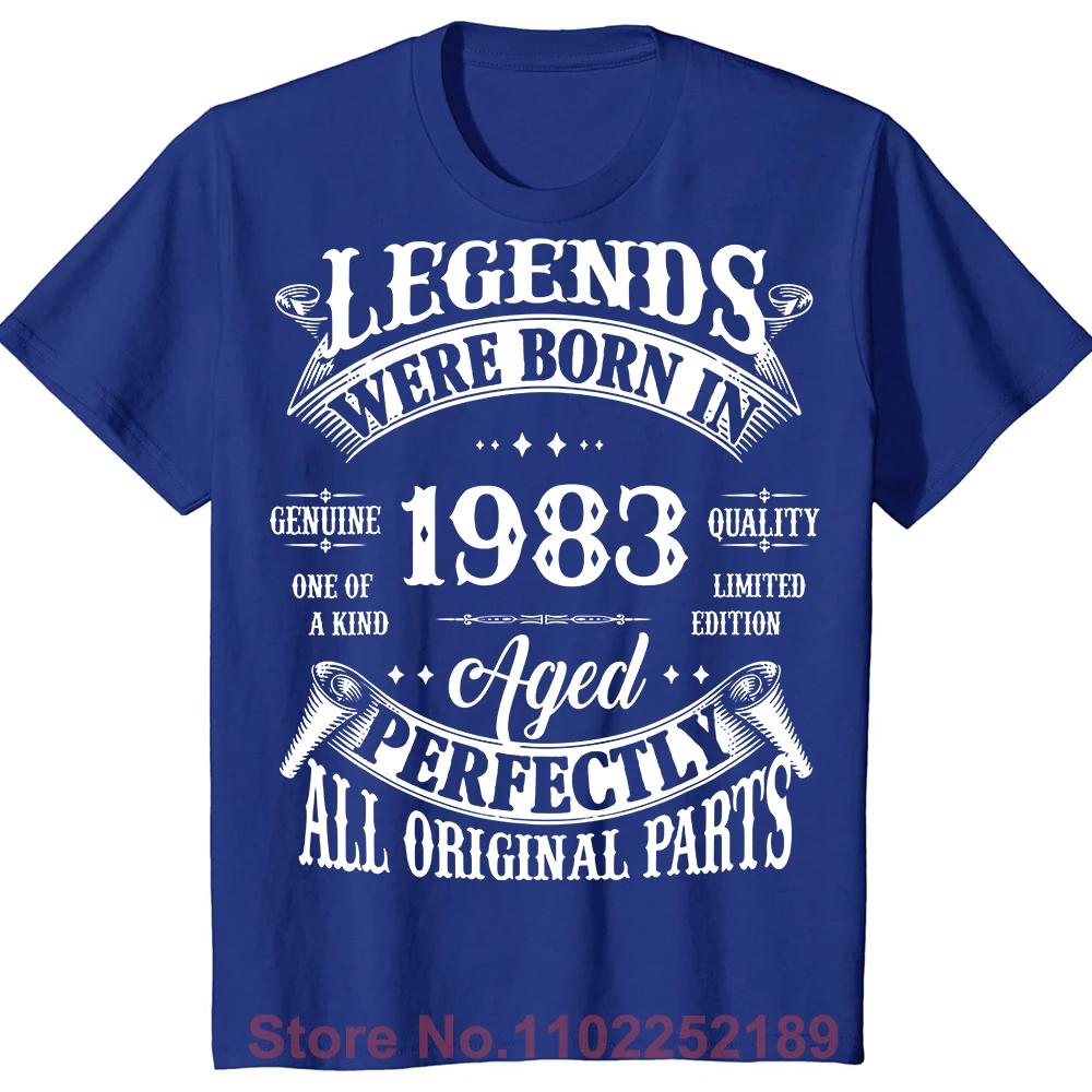40th Vintage Legends Born In 1983 40 Years Old T Shirts Graphic Cotton Streetwear Short Sleeve Birthday Gifts