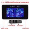 4 IN 1 LCD Gauge Fuel Level Meter+Oil Pressure Meter+Water Temperature Meter+VOLTS with Water Temp Joint Pipe Sensor 26-40mm