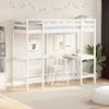 VidaXL Bunk Bed with Desk, Loft Bed with Slatted Base for Child, Bedroom Furniture, Modern, White 75x190 842863