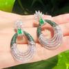 925 Silver Needle Earrings for Women Elegant Big Earrings Sparkling AAA Zircon Stone Female Wedding Banquet Bridal Trend Jewelry