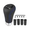 Black Universal 6 Speed PU Leather Blue Stitching Auto Car Gear Lever Shifter Manual Stick Shift Knob