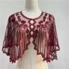 Vintage Sequin Short Cape Beaded Decoration Party Short Cover Up Dress