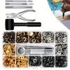 120pcs Leather Snap Fasteners Kit Metal Button Press Studs With Installation Tools Hammer For DIY Leathercraft Clothing Jeans