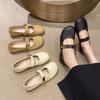 Korean Version of Spring and Autumn Spring New Fairy Single Shoes Round Head 2025 Grandma Shoes Women's Soft Sole Thick Heel Mary Jane Shoes Women's L